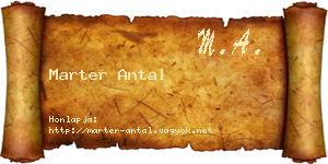Marter Antal névjegykártya